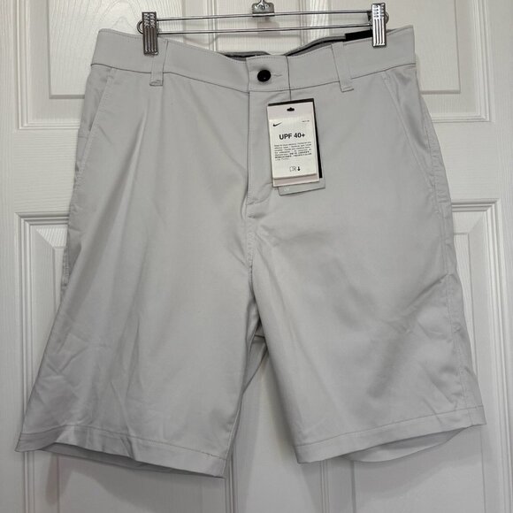 Nike Standard Fit Shorts NEW Mens 32 Gray Flex Waist Zip Close Pockets Golf - Picture 1 of 10